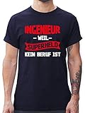 Beruf und Job Geschenke - Ingenieur - Weil Superheld kein Beruf ist weiß - L - Navy Blau - L190 - L190 - Tshirt Herren und Männer T-S