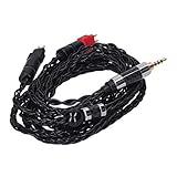 Eosnow Versilbertes Audiokabel, weiches Audiokabel Doppelnadel Clear Sound Glattes Metall für HD580 für HD600(2,5 MM Guthaben)