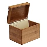 beeyuk Bambus Rezept Box Holz Rezept Natürliche hölzerne Rezeptbox perfekte Küche Kochen Akazienholz Box mit Trennwand für die Küche Steady