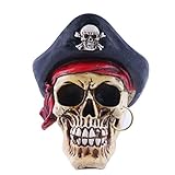 UKURO Piratenschädel Statue Ornamente Harz Skelett Skulptur Kreative Home Wohnzimmer Dekoration Zubehö