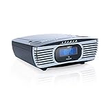 auna Dreamee DAB+ Radiowecker mit CD-Player - Retro DAB+ Radio, Digital-Radio, UKW Tuner, Weckfunktionen, Dual-Alarm, Schlummerfunktion, Sleep-Timer, CD-R/RW/MP3, AUX, USB-Ladeport, schw
