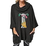 ADDZYY Kapuzenpulli Damen Halloween Kapuzenpullover Sweatshirt Hoodies Langarm Locker Pullover Langarmshirt Kapuzenjacke Oberteile Halloween Kostüm Damen T-Shirt Damen Langarm Einfarbig Printed Top