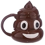 Tasse Emoticon Kacke mit Deckel 450