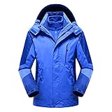 eiuEQIU Herren Sportjacke Softshelljacke Winddicht Wasserdicht Regenjacke mit Abnehmbare Mütze Sweatjacke Wanderjacke Übergangsjacke Dicke Drei-in-Eins-Jacke Warme Männer Outdoorjack