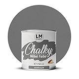 Chalky Möbelfarbe Kreidefarbe für Möbel 750 ml / 1,05 kg (Anthrazit), matt finish In- & Outdoor Kreide-Farbe für Shabby-Chic, Vintage Look, Landhaus Stil Möb
