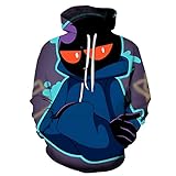 FEE Store 3D Halloween Totenkopf Print Pullover Hoodies, atmungsaktiv gemusterte Pullover mit Kapuze Sweatshirt, Unisex Kostüm Trainingsanzug mit Taschen,4,S