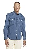 TOM TAILOR Herren Regular Fit Jenshemd, 10112 - Clean Light Stone Blue Denim, XL