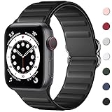 Charlam Solo Loop Kompatibel mit Apple Watch Armband 38mm 40mm 42mm 44mm 41mm 45mm, Silikon Sport Armband Verstellbare Stretch Ersatzband für iWatch Series 7 6 5 4 3 2 1/SE, 42mm/44mm/45mm, Schw