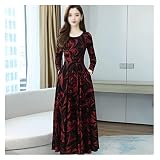 LYNYQ Damen Langarm Kleid Slim Büro Herbst Winter Strickkleid (Farbe A Größe: L Code)