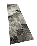 VIMODA Teppich Modern Kariert Marmor Muster Meliert in Grau Schwarz Weiss, Maße:120 x 170
