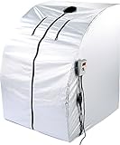 newgen medicals Mini Infrarotkabine: Portable Infrarot-Sauna V2 mit 2 Keramik-Heizern, Klapp-Sitz, 1.600 W (Mini Sauna)