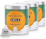 Saula Premium Packung mit 3 Dosen mit 60 kompostierbaren Kapseln. 100% Bio-Kaffee. Nespresso® kompatib