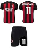 Ibrahimovic, Milan 2021, Zlatan, Offizielles Set 2020-2021, Nummer 9 Trikot + Shorts., mehrfarbig, S