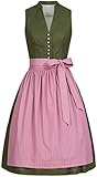 Wenger Austrian Style Dirndl midi Zita in Oliv-Altrosa Oliv Gr. 36