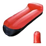 MISS KANG Aufblasbare Lounger, Air Sofa mit Kissen bewegliche aufblasbare Couch, Air Chair, for Reisen Camping Wandern und Beach-Parties, orange Qingchunw (Color : Red)