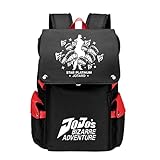 WANHONGYUE JoJo's Bizarre Adventure Anime Cosplay Unisex 15,6 Zoll Laptop Backpack Schultasche Rucksack für Reisen/College/Arbeit/Leuchtend Rot / 3