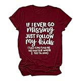 Zhiyao Sommer Damen T-Shirt Letters Printing Shirts Lose Rundhals Kurzarm T-Shirt Tops Tunika B