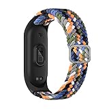 BoLuo Watch Armband für Xiaomi Mi Band 6 ,Nylon Braided Stretch Solo Loop Ersatzband Watch Armband Strap,Uhrenarmband Armbänder Bracelet für Xiaomi Mi Band 6 5 4 3 Watch Accessories (Regenbogen1)