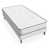 Ensemble avec matelas 20 cm et sommier 1 place, 90 x 190