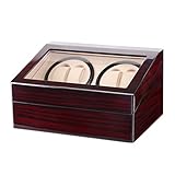 Uhrenbeweger 4 Uhren Watch Winder für Automatikuhren Holz (4+6),