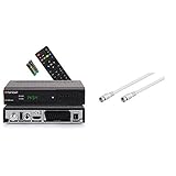 Opticum HD AX300 Plus PVR HDTV-Satellitenreceiver schwarz & Goobay 50738 Sat Anschlusskabel, Antennenkabel, Koaxialkabel, F-Stecker auf F-Stecker,2-Fach geschirmt, 2,5m, 80 dB, weiß