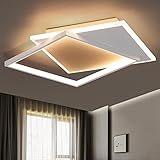 ZMH LED Deckenleuchte Wohnzimmer Deckenlampe - Dimmbar Wohnzimmerlampe im Quadratisch Design Modern Flurlampe Weiß Lampe für Schlafzimmer Kinderzimmer Treppenhaus Büro Küche E