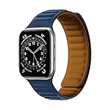 SRPIME Kompatibel mit Apple Watch Armband Herren Damen 38mm 40mm 41mm 42mm Silikon Sport Armbänder Ersatzband mit Magnetverschluss Uhrenarmband für iWatch Serie 7/6/5/4/3/2/1/SE (dunkel blau, 38/40)