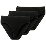 Schiesser Damen Slip (3er Pack) Unterwäsche, Schwarz (schwarz 000), 42