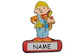 alles-meine.de GmbH Türschild / Namensschild - Bob der Baumeister mit Namen - Kinderzimmer Schild für Kinder Jugen Baustelle Möbel Bett Deko - z.B. auch für Haustiere Hundehü