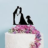 Hochzeitstortenaufsatz für Paare, Braut und Bräutigam mit Dackel, personalisierb