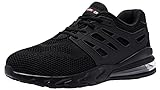 LARNMERN PLUS Sicherheitsschuhe Luftkissen Herren Damen Leichte Arbeitsschuhe mit Stahlkappe rutschfest Sicherheitshalbschuh Atmungsaktiv Bequeme Sportlich Stahlkappenschuhe(Knit Schwarz,41EU)