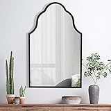 Chende Bogen-Wandspiegel für Dekor, Antik-Schwarz, dekorativer Spiegel mit Holzrahmen, großer moderner Akzentspiegel für Foyer, Badezimmer, Schlafzimmer, 81,3 cm H x 50,8 cm B