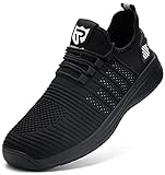 LARNMERN Laufschuhe Damen Wasserdicht Turnschuhe Sportschuhe Sneaker Joggingschuhe Walkingschuhe Traillauf Fitness Schuhe(Schwarz Weiß 39)