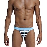 Herren String-Tangas Baumwolle Männer Mini Slips Unterhose Low Rise Wrestling G-String Reizwäsche Bikini Thong Unterwäsche Sexy Panty (hellblau,XL)