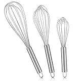Gifort Küchen Schneebesen, Edelstahl Schneebesen Ballonschneebesen Rührbesen für mischen Schlagen rühren Küchen-Utensilien und Backzubehör S