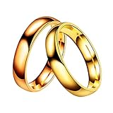 Aotiwe Matching Rings Roségold Gold Ringe Hochpolieren, Rostfreier Stahl Damen 60 (19.1) & Herren 67 (21.3)
