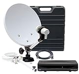 Telestar HDTV SAT Camping-Satellite-Anlage mit Imperial DB 6 S HD (HD-Receiver, 35cm Spiegel, Single LNB, Kabel, div. Halter) schw