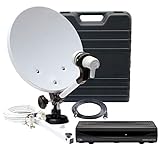 Telestar HDTV SAT Camping-Satellite-Anlage mit Imperial DB 6 S HD (HD-Receiver, 35cm Spiegel, Single LNB, Kabel, div. Halter) schw