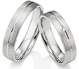 123traumringe 2x Trauringe/Eheringe Silber 925 in Juwelier-Qualität (Zirkonia/Gravur/Ringmaßband/Etui/Nickelfrei)