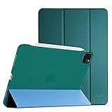 ProCase Hülle für iPad Pro 12.9 5th Generation 2021/5G, Dreifach Falt Klapp Schutzhülle, Ultra Dünn Leicht Ständer Schal Smart Caes Cover mit Translucent Frosted Rück -E