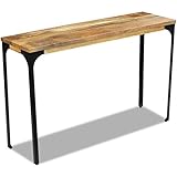 Nicoone Konsolentisch, Schminktische, Flurtisch, Sofatisch Beistelltisch für Flur, Eingang, Wohnzimmer, leicht zu montieren Mangoholz 120x35x76