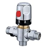 SouiWuzi Thermostatischer Mischventiltemperaturregelmischmischer DN15 1/2 -Zoll 3 -Wege -Messingventil für Duschsysteme, Werkzeuge für Z