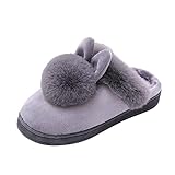 Hausschuhe Damen Flauschig : Hausschuhe Winter Memory Foam Pantoffeln Warm Plüsch und rutschfeste Indoor Bequem Slippers Hasen Ohren Bequeme Wärme Home Drinnen Draußen W