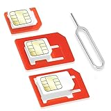 Wicked Chili 4in1 SIM Karten Adapter Set (Nano SIM, Micro SIM, Standard SIM, Eject Pin/SIM Nadel) für Handy, Smartphone und Tablet (passgenau, Click-Sicherung)