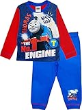 Schlafanzug für Kinder, offizielles Design, Pyjama, Nachtwäsche, langärmelig, für Kleinkinder, Jungen, Mädchen, Baby-Geschenk, 18 Monate - 5 Jahre, Thomas die kleine Lokomotive (Whoo Hoo), 92