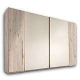 MATCH Eleganter Kleiderschrank mit viel Stauraum - Vielseitiger Schwebetürenschrank in Sandeiche Optik, Weiß - 315 x 226 x 60 cm (B/H/T)