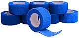 TapsTaps 8x Fingerpflaster, wasserfest, selbsthaftend, Fingerverband, Fingerkuppenpflaster, elastisch, Kinderpflaster, Tape, Fingerstrip, Verbandsmaterial Pflaster 2,5 cm breit, dunkelblau - 8 R