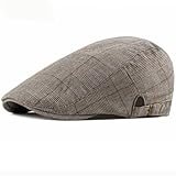 DYGM Beret Cap Vintage Männer Frauen Mütze Frühling Sommer Plaid Sun Hut Einstellbare Künstler Maler Basken Beilage Casual Newsboy Efeu Flache Kappe 55-59cm Einstellb