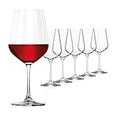 SAHM Weingläser Rotwein Set (6 STK) | 580 ml Rotweingläser | Spülmaschinengeeignet | Langlebiges Weingläser Set Rotw