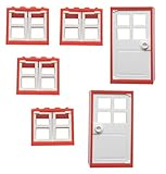 LEGO CITY - 4 Fenster mit Läden + 2 Haustüren mit Rahmen - insgesamt 16 T